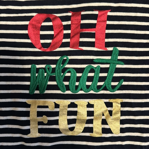 Talbots “Oh What Fun” Holiday Long Sleeve Tee, size medium - Picture 2 of 4